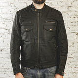 Age of Glory Worker Waxed Jacket - Black - MOTOCCINO