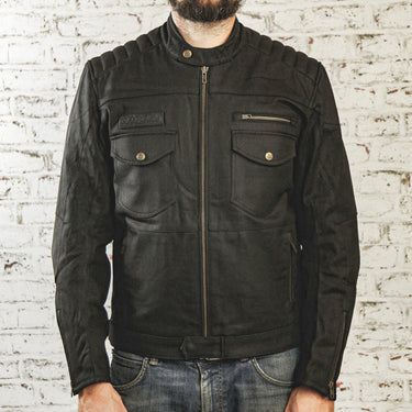 Age of Glory Worker Waxed Jacket - Black - MOTOCCINO