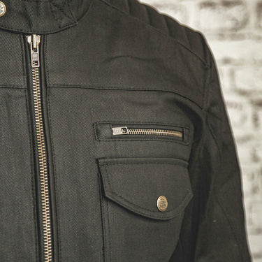 Age of Glory Worker Waxed Jacket - Black - MOTOCCINO