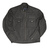 Age of Glory Worker Waxed Jacket - Black - MOTOCCINO