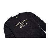 Bike Shed Company Embroidered Sweatshirt - Black/Gold - MOTOCCINO