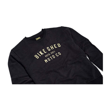 Bike Shed Company Embroidered Sweatshirt - Black/Gold - MOTOCCINO