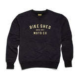 Bike Shed Company Embroidered Sweatshirt - Black/Gold - MOTOCCINO