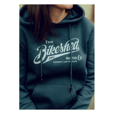 Bike Shed Overhead Hoodie - Petrol Blue - MOTOCCINO