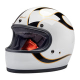 Biltwell Gringo 06 Helmet - White / Black Flames - MOTOCCINO