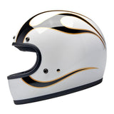Biltwell Gringo 06 Helmet - White / Black Flames - MOTOCCINO