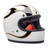 Biltwell Gringo 06 Helmet - White / Black Flames - MOTOCCINO