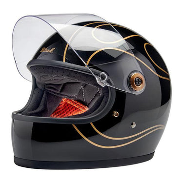 Biltwell Gringo S 06 Helmet - Gloss Black Flames - MOTOCCINO