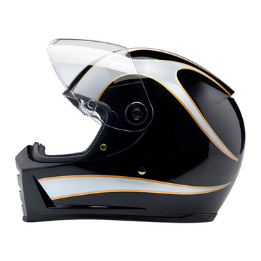 Biltwell Lane Splitter 06 helmet - white flames - MOTOCCINO