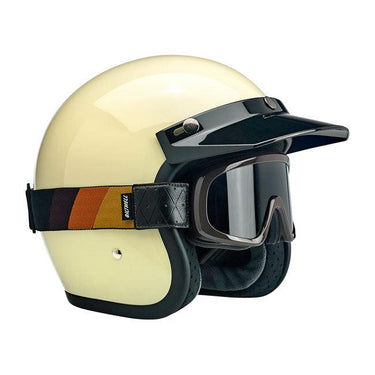 Biltwell Overland 2.0 Tri-Stripe Goggle - Brown G/R/B - MOTOCCINO