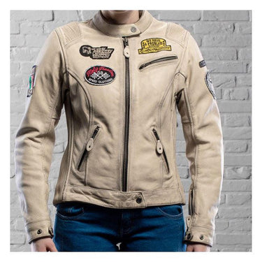 Holy Freedom Problem Leather Jacket Off White - MOTOCCINO