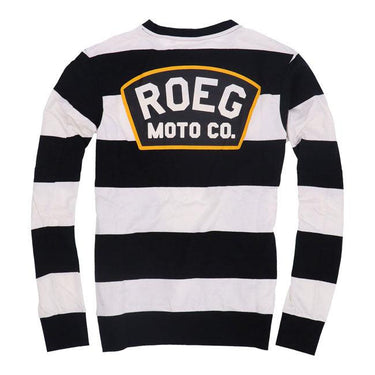 Roeg Shawn stripe sweatshirt off-white/black - MOTOCCINO