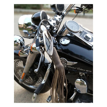 Trip Machine Leather Grip Tassels - Tobacco - MOTOCCINO