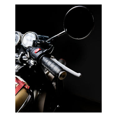 Trip Machine Leather Grip Wrap Set - Black Perforated - MOTOCCINO