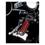 Trip Machine Leather Grip Wrap Set - Cherry Red - MOTOCCINO