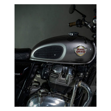 Trip Machine Mini Classic Leather Tank Pad Set - Black Suede - MOTOCCINO