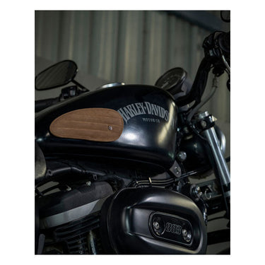 Trip Machine Mini Classic Leather Tank Pads - Tobacco - MOTOCCINO