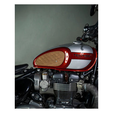 Trip Machine Mini Diamond Leather Tank Pad Set - Tobacco - MOTOCCINO