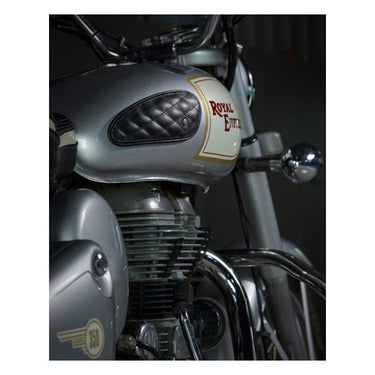 Trip Machine Mini Diamond Leather Tank Pads - Black - MOTOCCINO