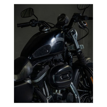 Trip Machine Mini Diamond Leather Tank Pads - Black Suede - MOTOCCINO