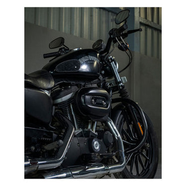 Trip Machine Mini Diamond Leather Tank Pads - Black Suede - MOTOCCINO