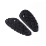 Trip Machine Mini Diamond Leather Tank Pads - Black Suede - MOTOCCINO