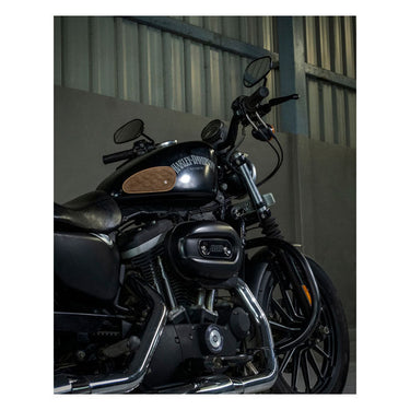 Trip Machine Mini Diamond Leather Tank Pads - Tobacco Suede - MOTOCCINO