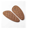 Trip Machine Mini Diamond Leather Tank Pads - Tobacco - MOTOCCINO