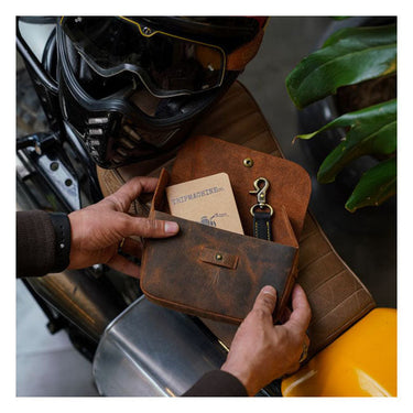 Trip Machine Sidekick Moto Pouch - Mocha - MOTOCCINO