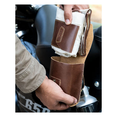 Trip Machine Trooper Helmet Bag - Cognac - MOTOCCINO