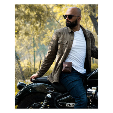 Trip Machine Trooper Helmet Bag - Cognac - MOTOCCINO