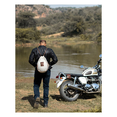 Trip Machine Trooper Helmet Bag - Cognac - MOTOCCINO