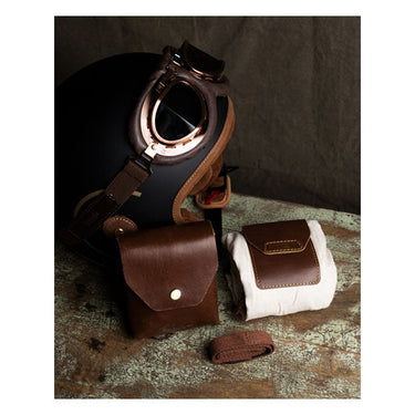 Trip Machine Trooper Helmet Bag - Cognac - MOTOCCINO