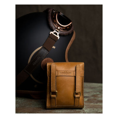 Trip Machine Trooper Helmet Bag - Vintage Tan - MOTOCCINO