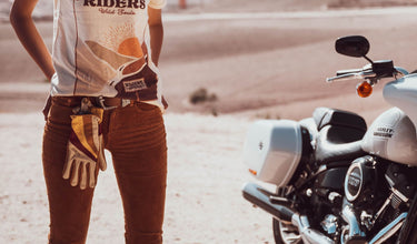 Wildust Sisters GLOVES 70'S STRIPES - WHITE - MOTOCCINO