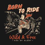 Age of Glory Born To Ride T-Shirt - Washed Black - MOTOCCINO