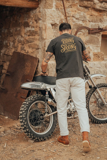 Age of Glory Riding Strong T-Shirt - Washed Black - MOTOCCINO