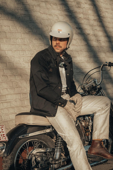 Age of Glory Rover Waxed Leather Gloves - Aged White - MOTOCCINO