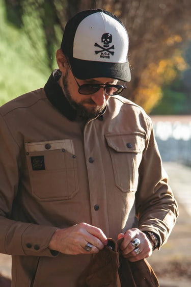 Age of Glory Marauder Trucker Cap - Off-White - MOTOCCINO