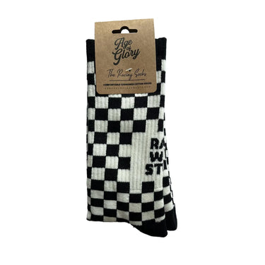 Age of Glory Racing Socks - Off-White/Black