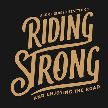 Age of Glory Riding Strong T-Shirt - Washed Black - MOTOCCINO