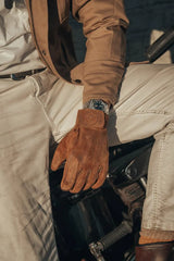 Age of Glory Rover Leather Gloves - Caramel Suede - MOTOCCINO