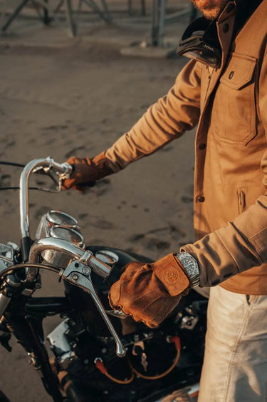 Age of Glory Rover Leather Gloves - Caramel Suede - MOTOCCINO